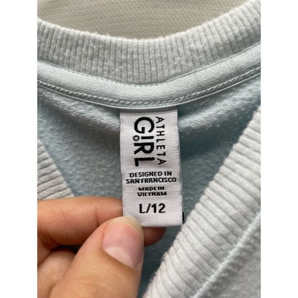 Athleta Girl Blue Modal Blend Sun & Wave Cozy Sweatshirt Size Large / 12 - Picture 3 of 5